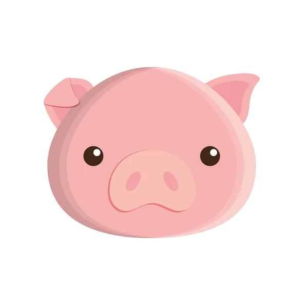 可爱的小猪孤立的图标 — 图库矢量图片