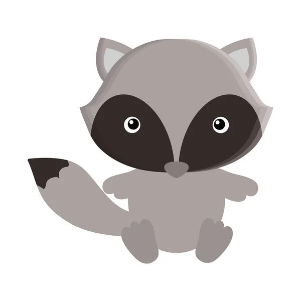 Cute raccoon isolated icon — ストックベクタ