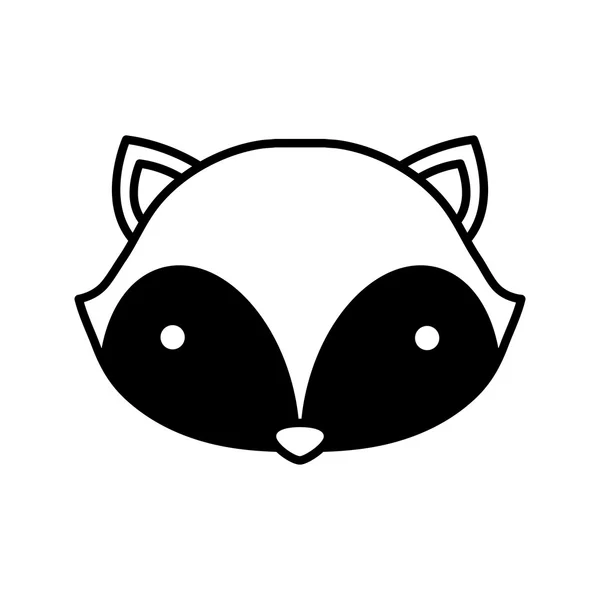 Cute raccoon isolated icon — Stock Vector