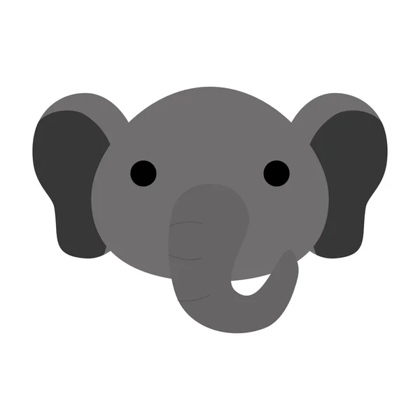 Aranyos elefánt elszigetelt ikon — Stock Vector