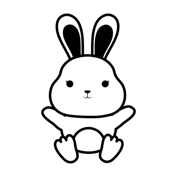 Sevimli tavşan izole simgesi — Stok Vektör