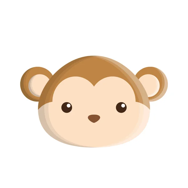 Macaco bonito ícone isolado — Vetor de Stock