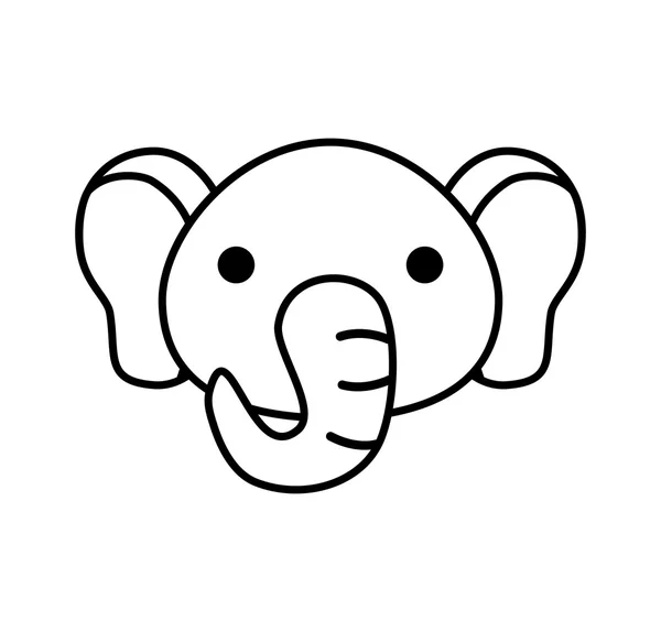 Ícone isolado elefante bonito — Vetor de Stock