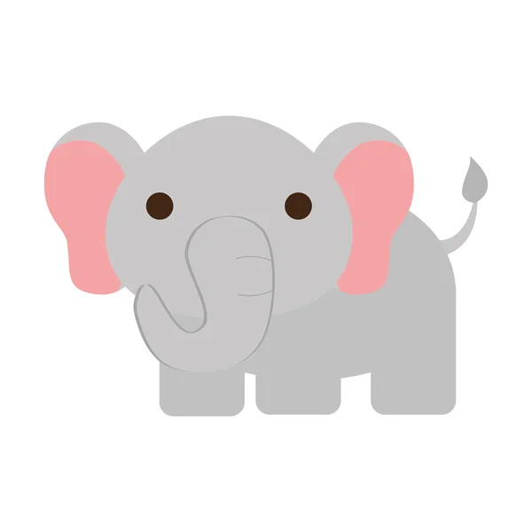 Aranyos elefánt elszigetelt ikon — Stock Vector