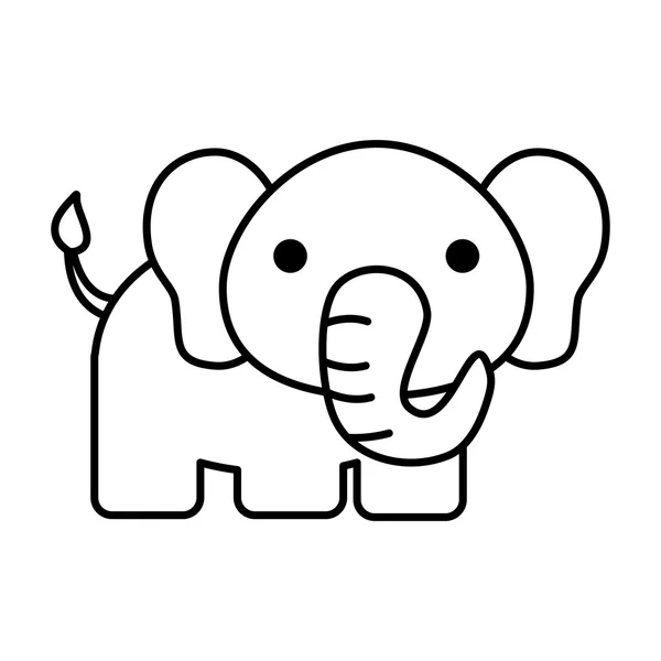 Icône isolée éléphant mignon — Image vectorielle