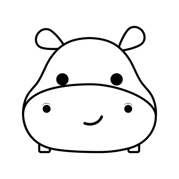 Cute hippopotamus isolated icon — ストックベクタ