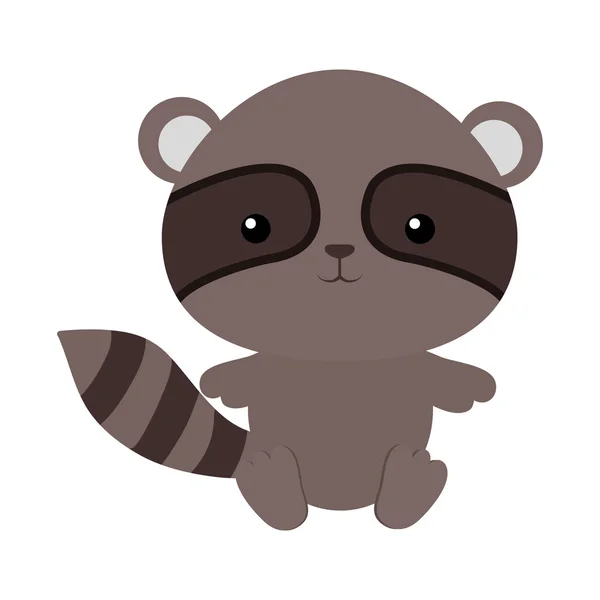 Cute raccoon isolated icon — Stock vektor