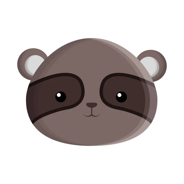 Cute raccoon isolated icon — Stock vektor