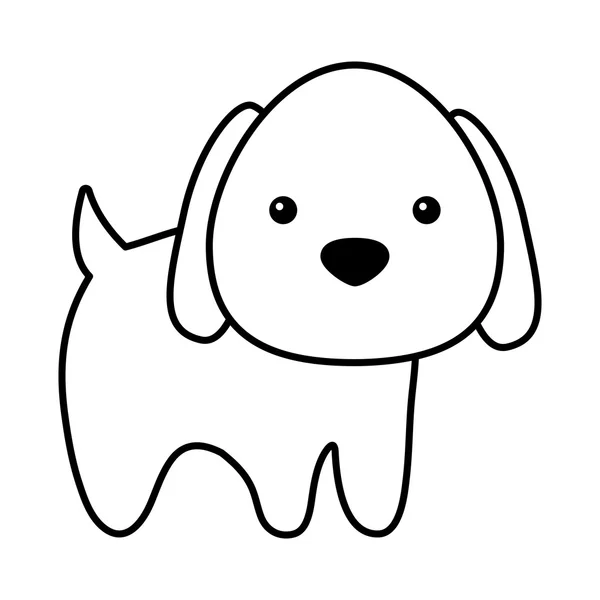 Lindo perro mascota aislado icono — Vector de stock