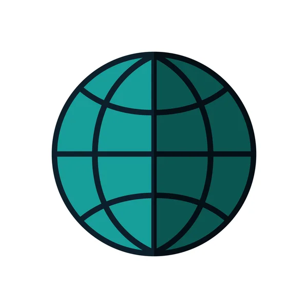 Global sphere isolated icon — ストックベクタ