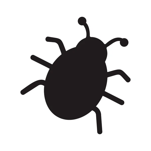 Bug virus geïsoleerd waarschuwingspictogram — Stockvector
