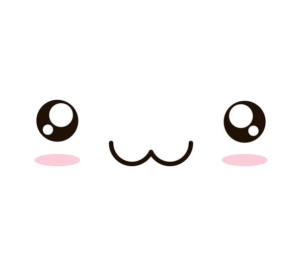 Kawaii cara emogía aislado icono — Vector de stock