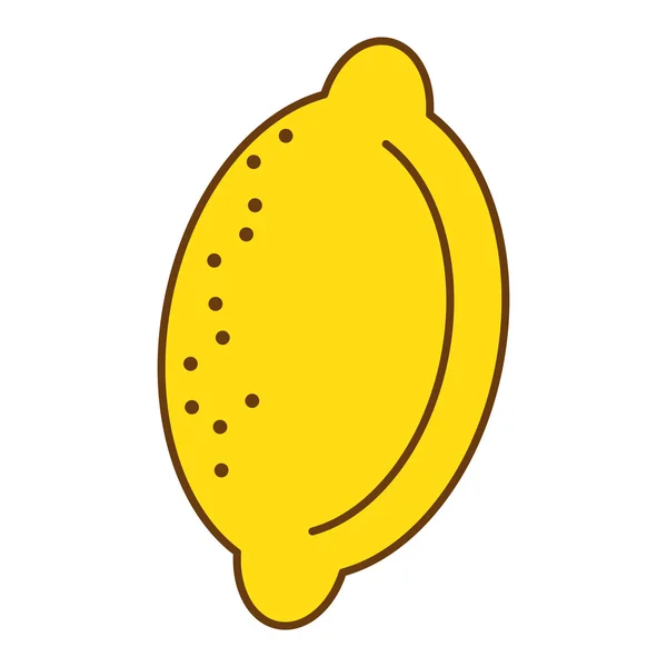 Lemon citrus fruit isolated icon — Stock vektor