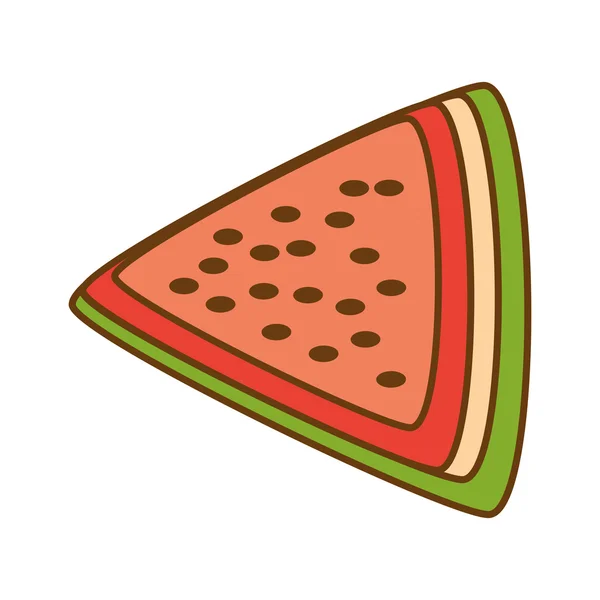 Watermelon fresh fruit isolated icon — Stock Vector