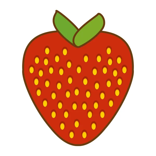 Erdbeere frisches Obst isoliert Symbol — Stockvektor