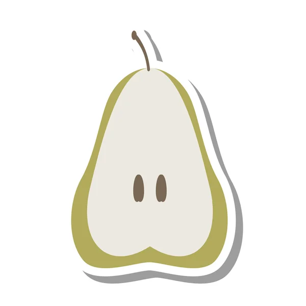 Päron färsk frukt isolerad ikon — Stock vektor