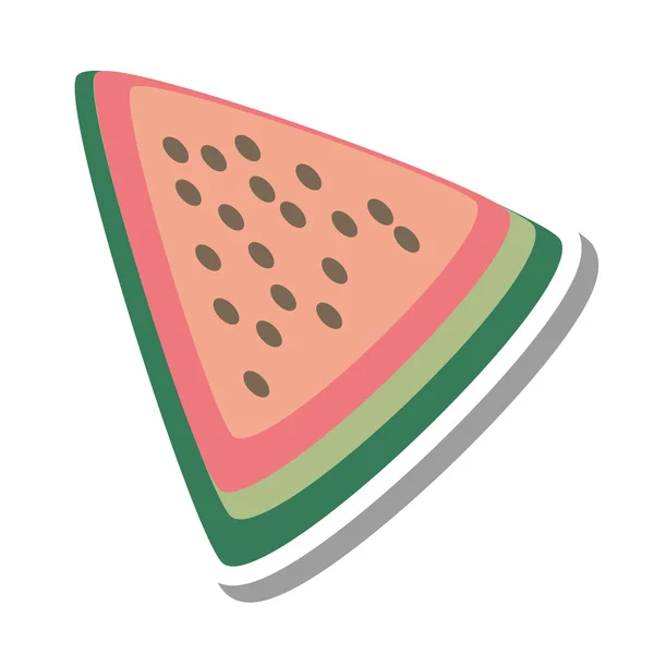 西瓜新鲜水果隔离图标 — 图库矢量图片