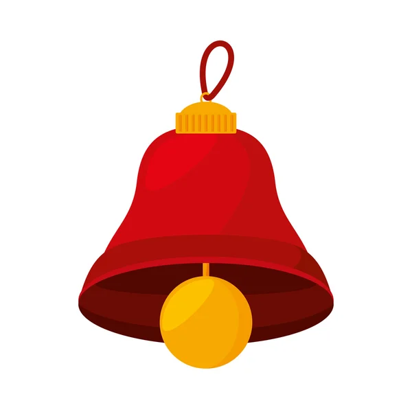 Feliz Navidad campana aislado icono — Vector de stock