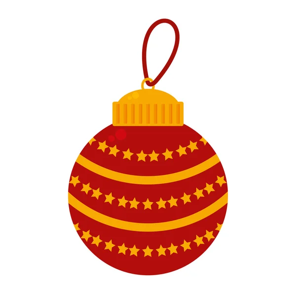 Natale palla decorazione isolata icona — Vettoriale Stock