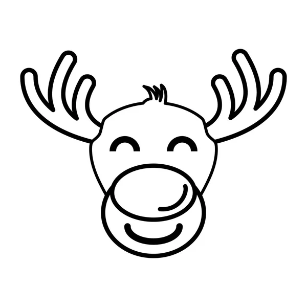 Christmas reindeer character isolated icon — Stock Vector