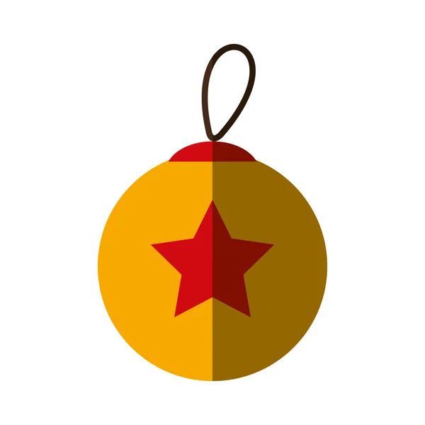 Christmas ball decoration isolated icon — Stock Vector