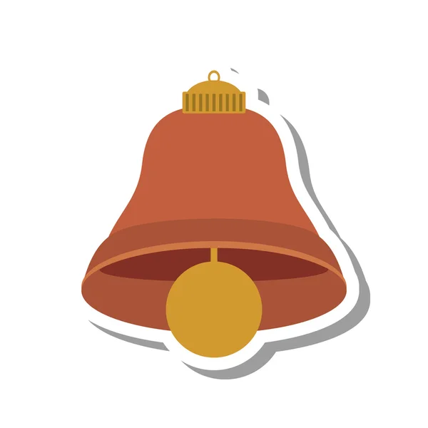 Счастливого Рождества колокол изолированная икона — стоковый вектор