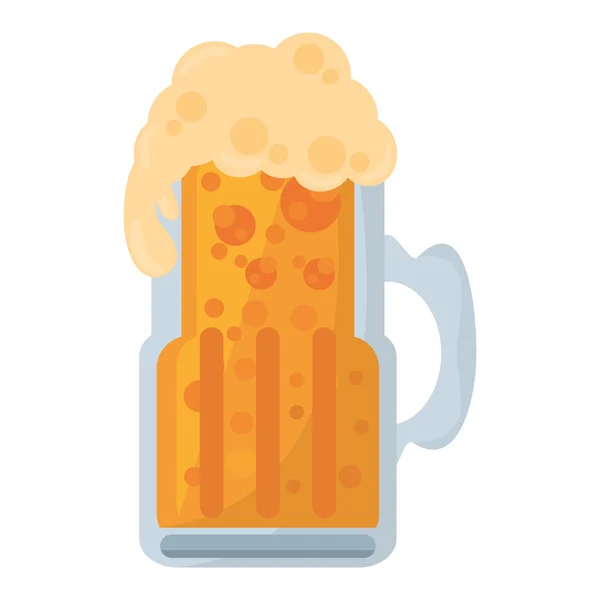 Fresh beer glass isolated icon — Stock Vector