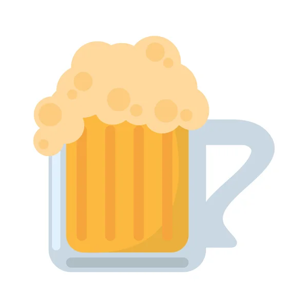 Vidrio de cerveza fresca aislado icono — Vector de stock