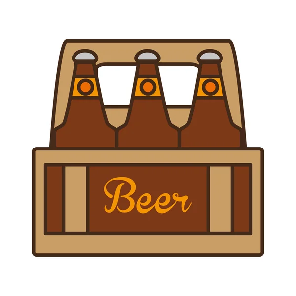 Fresh beer bottle isolated icon — Stock Vector