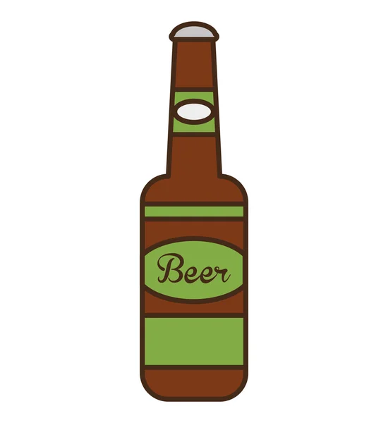 Garrafa de cerveja fresca ícone isolado — Vetor de Stock