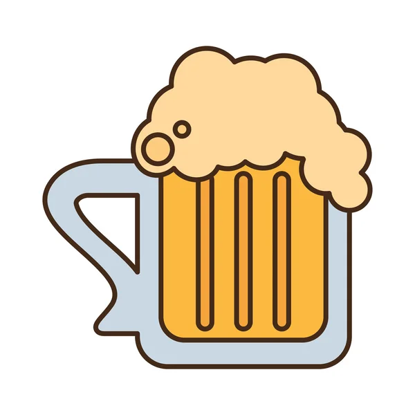 Vidrio de cerveza fresca aislado icono — Vector de stock