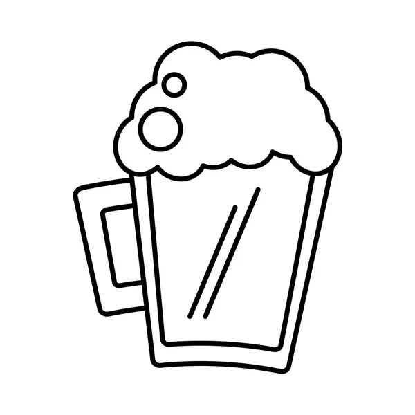 Icona di vetro di birra fresca isolato — Vettoriale Stock