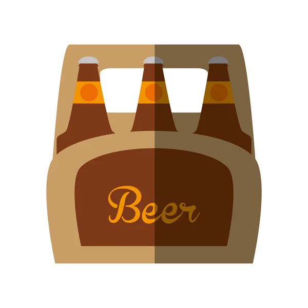Botella de cerveza fresca icono aislado — Vector de stock
