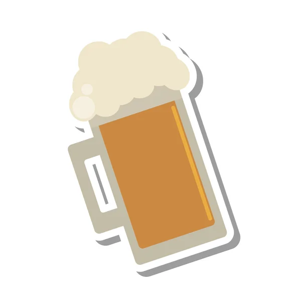 Vidrio de cerveza fresca aislado icono — Vector de stock