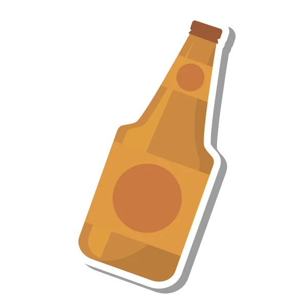 Bottiglia di birra fresca icona isolata — Vettoriale Stock