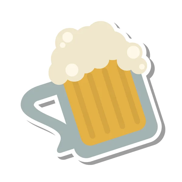 Fresh beer glass isolated icon — Stock Vector