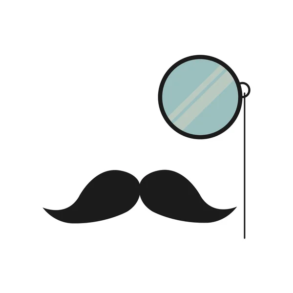 Moustache et verre gentleman icône — Image vectorielle
