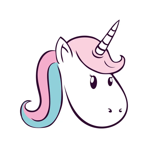 Cute unicorn drawn icon — Stock Vector