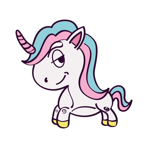 Schattig unicorn getekende pictogram — Stockvector