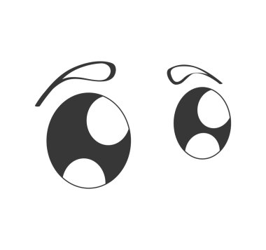 şirin gözleri çizgi film izole simgesi