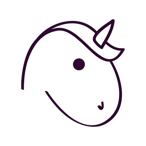 Lindo unicornio dibujado icono — Archivo Imágenes Vectoriales