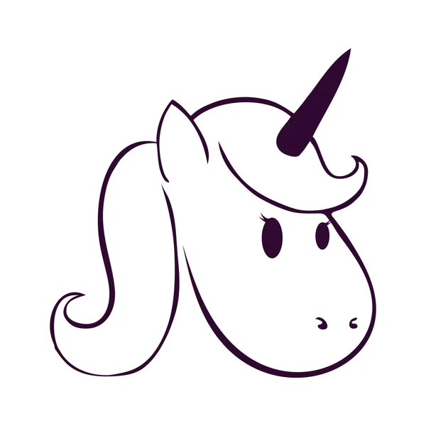 Cute unicorn drawn icon — Stock Vector