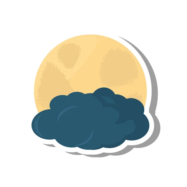Luna clima noche aislado icono — Vector de stock