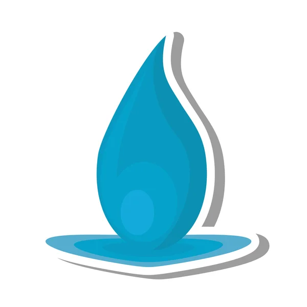 Gota de agua icono aislado — Vector de stock