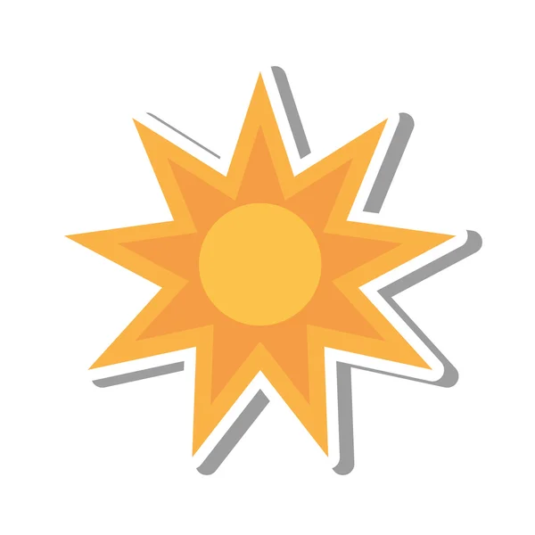 Sol estrella clima aislado icono — Vector de stock