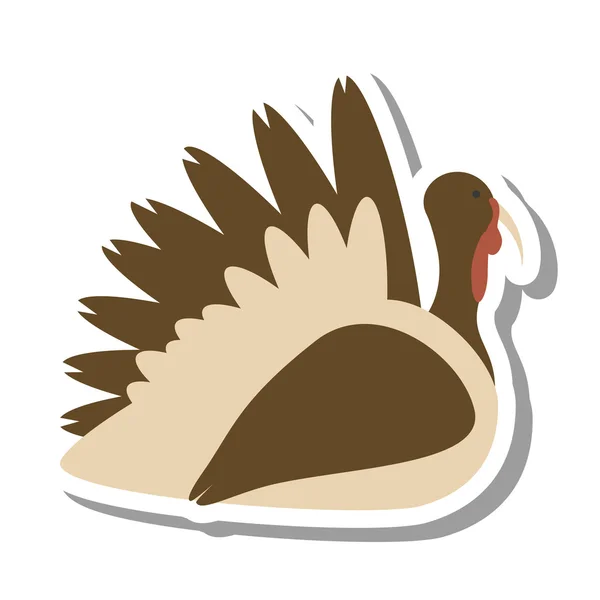 Turkey bird thanksgiving icon — Stock Vector