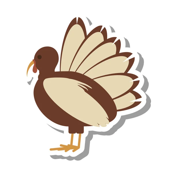 Turkey bird thanksgiving icon — Stockový vektor