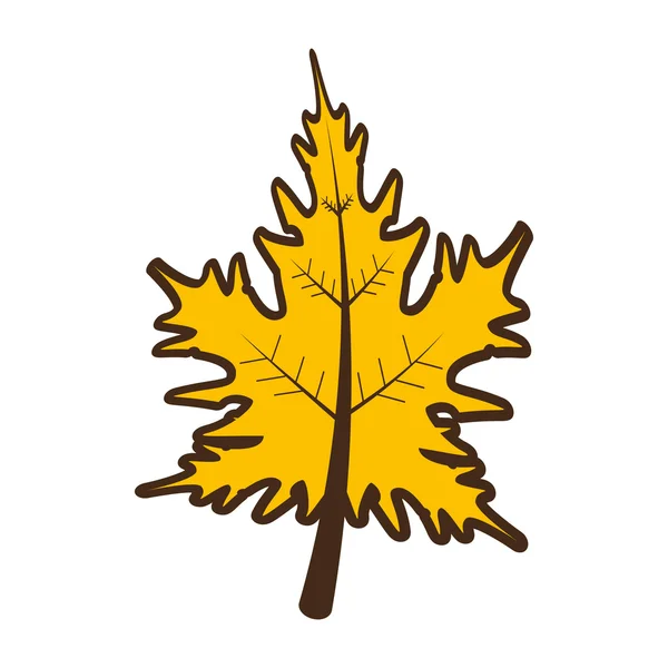 Leaf autumn isolated icon — Stock vektor