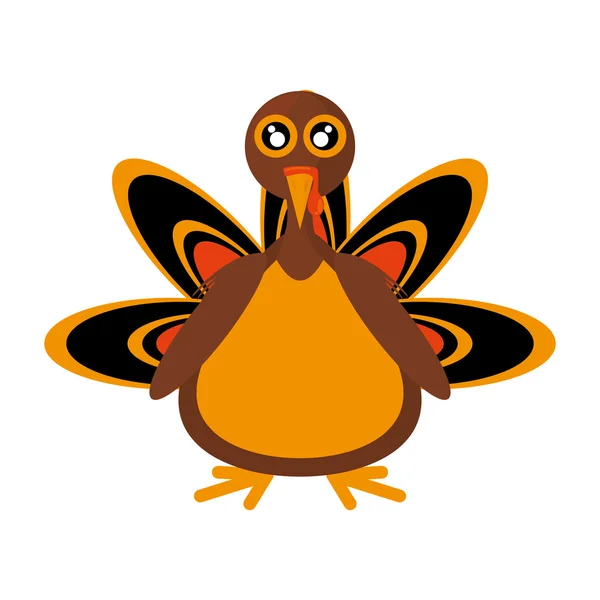 Pavo pájaro icono de acción de gracias — Vector de stock