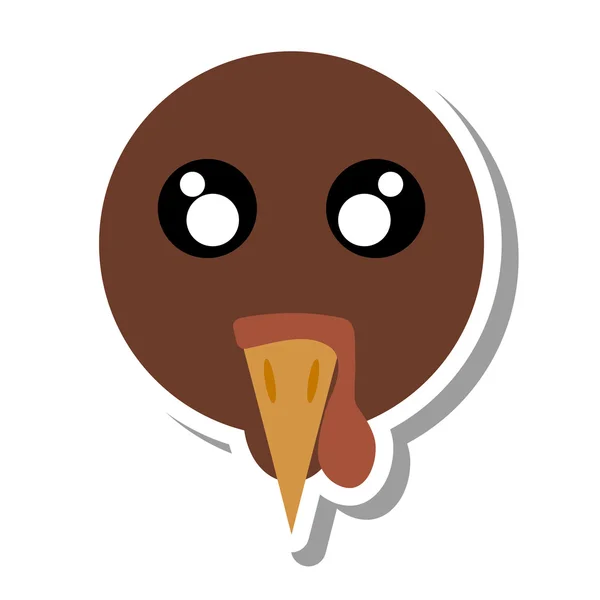 Turkey bird thanksgiving icon — Διανυσματικό Αρχείο